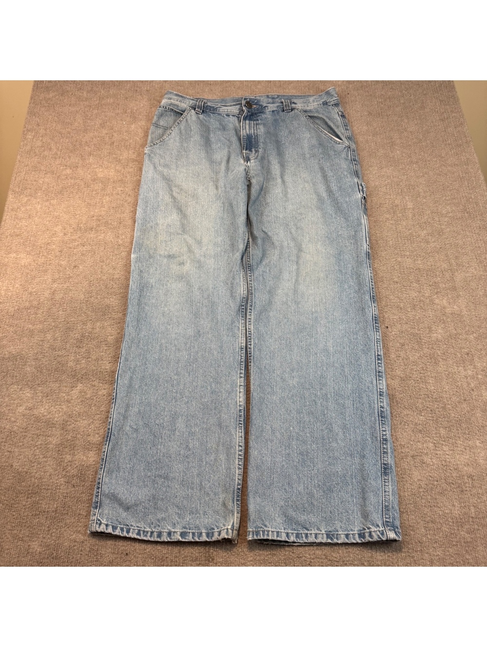 Vintage Y2K Arizona Jean Carpenter Faded Light Mens 36x31 Wide Leg Grunge Baggy